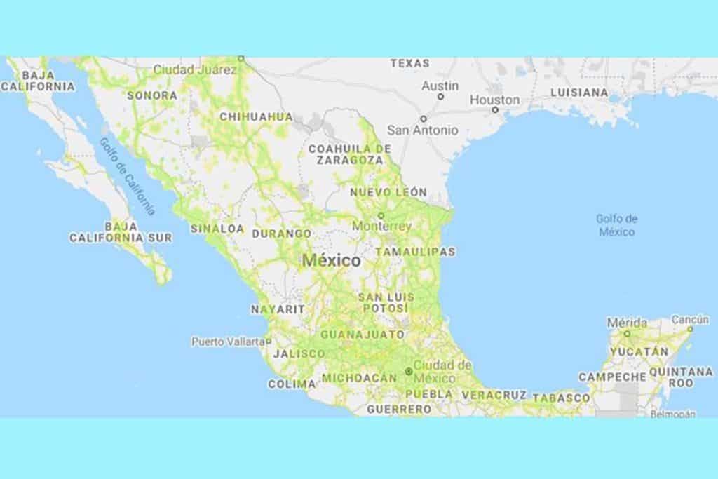 carte de la couverture réseau telcel au mexique, carte sim mexique